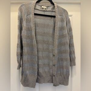Joie | Striped Gray Cardigan Sweater Size Large